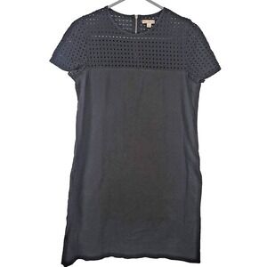 Gap Designed & Crafted Dress Womens S Eyelet Shift Short Sleeve Pockets Casual
